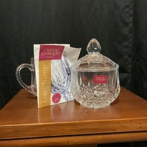 LONGCHAMP-CRISTAL D’ARQUES Paris. SUGAR BOWL & CREAMER (NO CHIPS OR CRACKS)